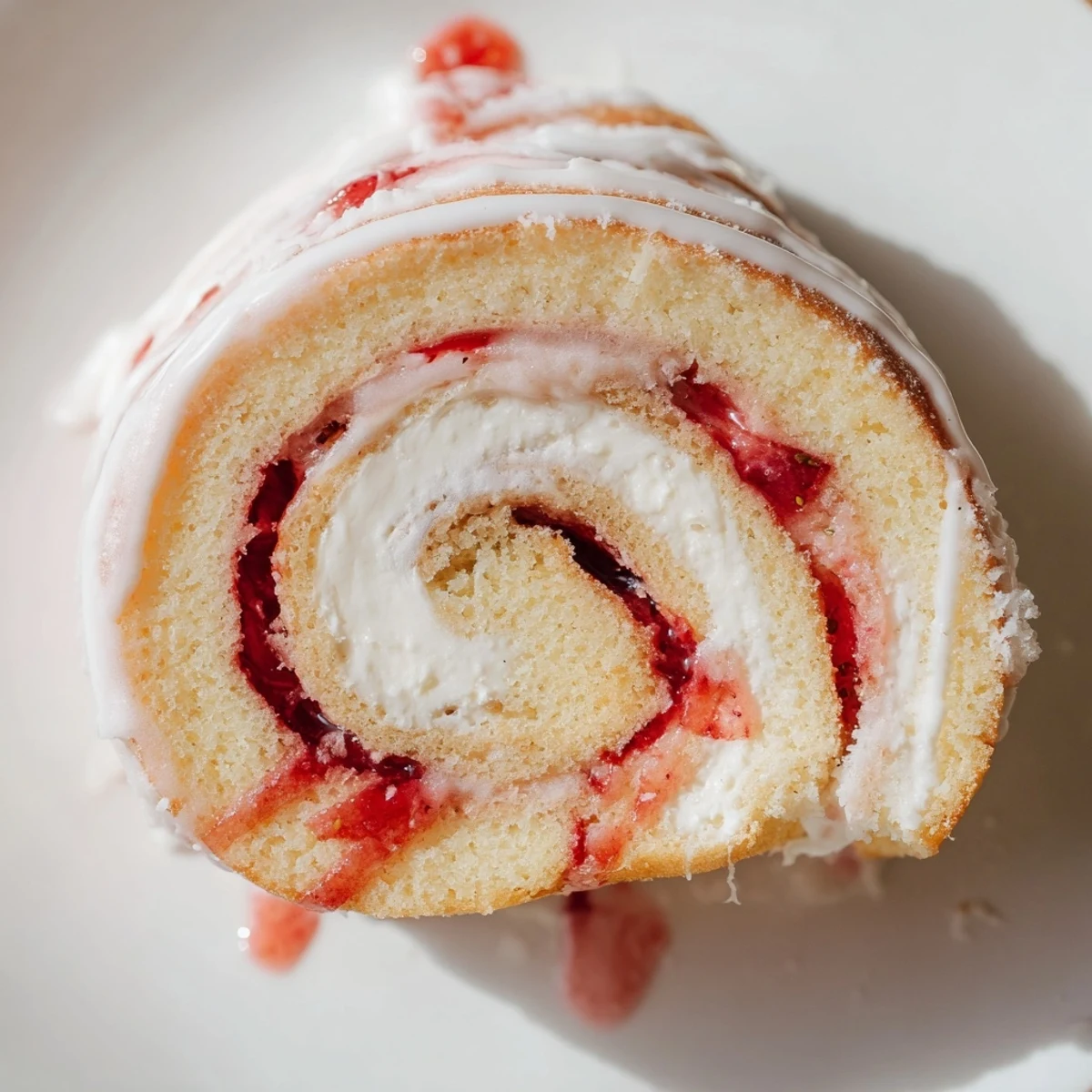 Soft Strawberry Shortcake Cheesecake Rolls with swirls of cream cheese and fresh strawberry filling