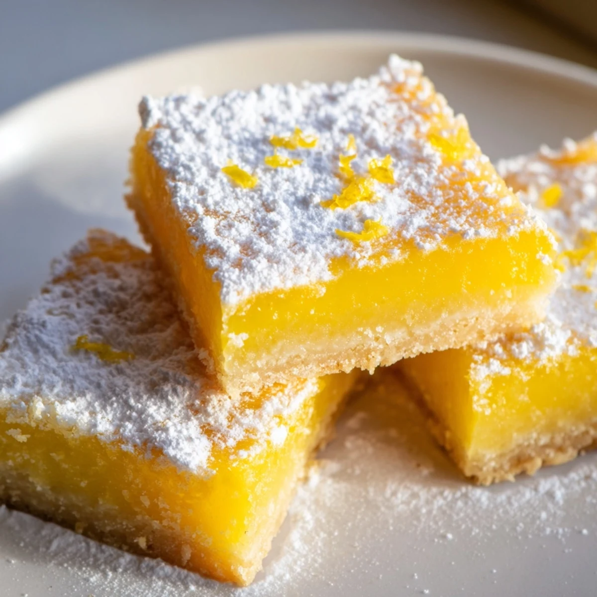 Bright yellow lemon bars sliced neatly atop a parchment-lined baking pan