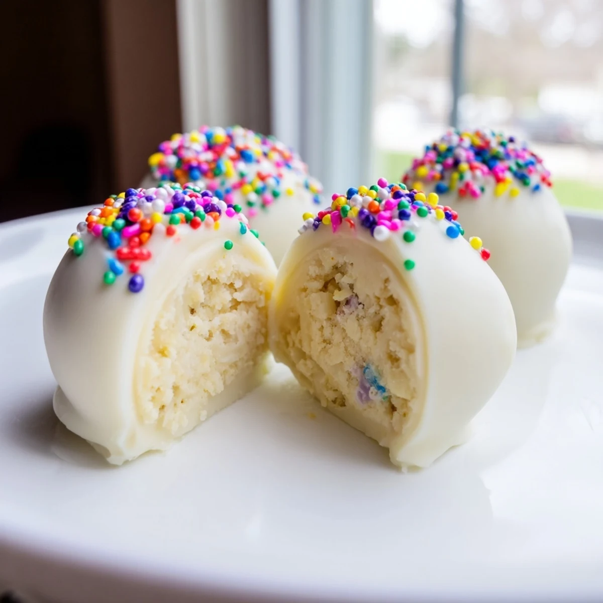 No-bake Banana Pudding Easter Truffles with vanilla wafer crumbs and smooth white chocolate coating