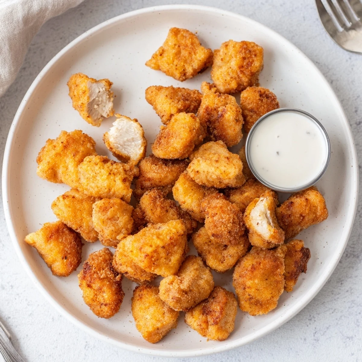 Juicy Chicken Bites piled in a bowl, hot and crispy, ideal for sharing.